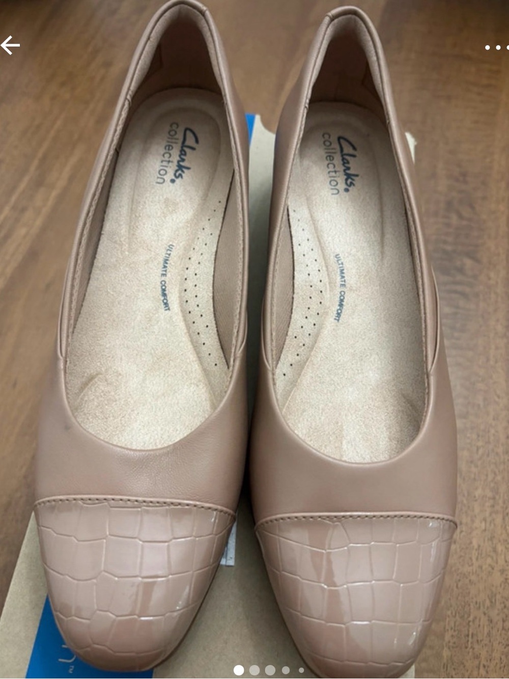 Clarks Nude Croc-Accent Ballet Flats